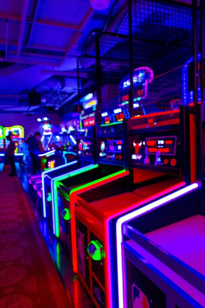 lighted arcade machines